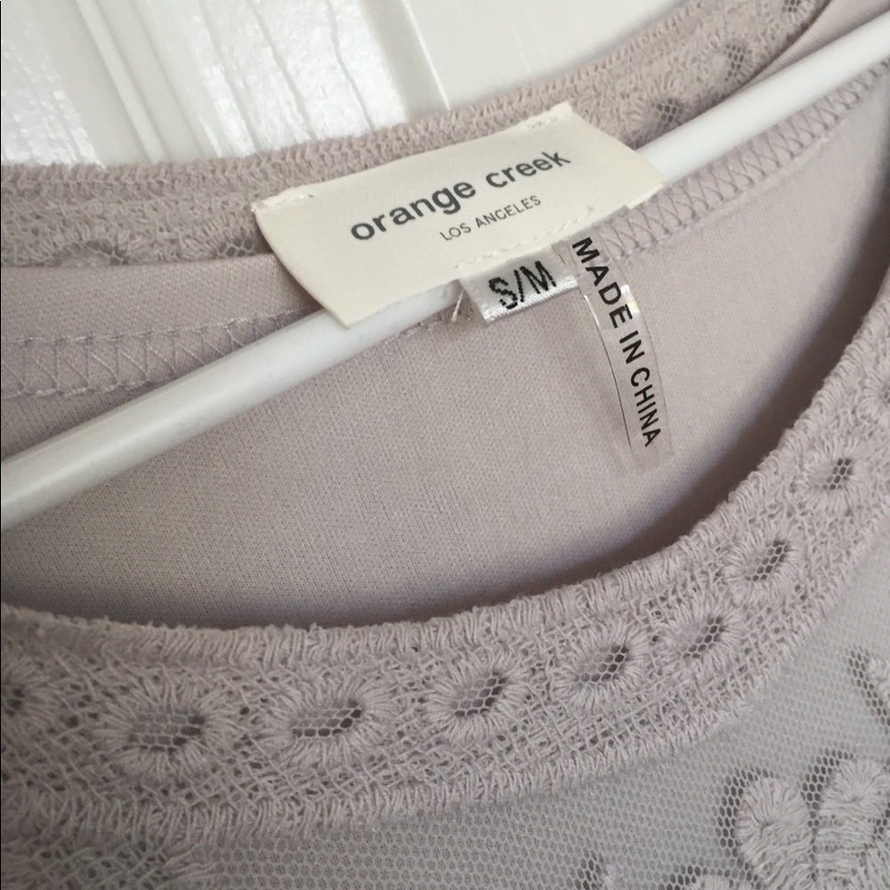 Piper scoot lace gray tan maxi dress small